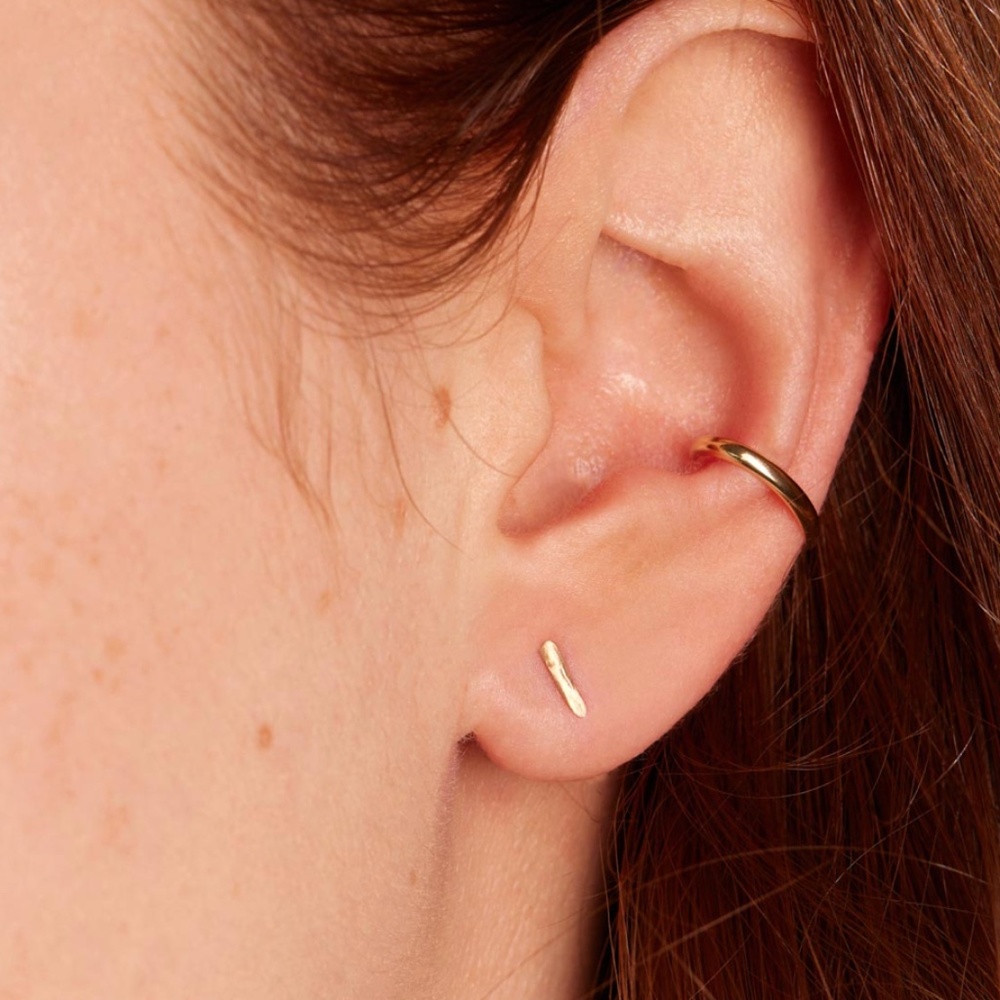 WWAKE and Catbird Wsip flat back single gold earring